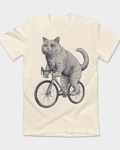 Vintage Cat riding a bicycle T-shirt