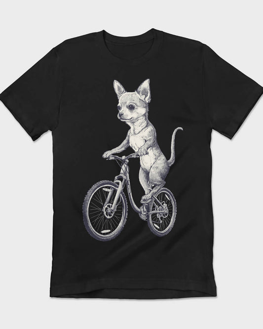 Vintage Chihuahua riding a bicycle T-shirt