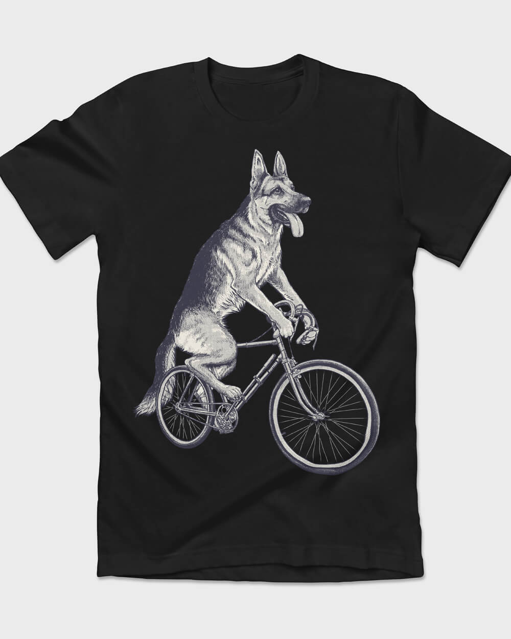 Clean and classic German Shepherd T-shirt design for dog dad, mum, and children