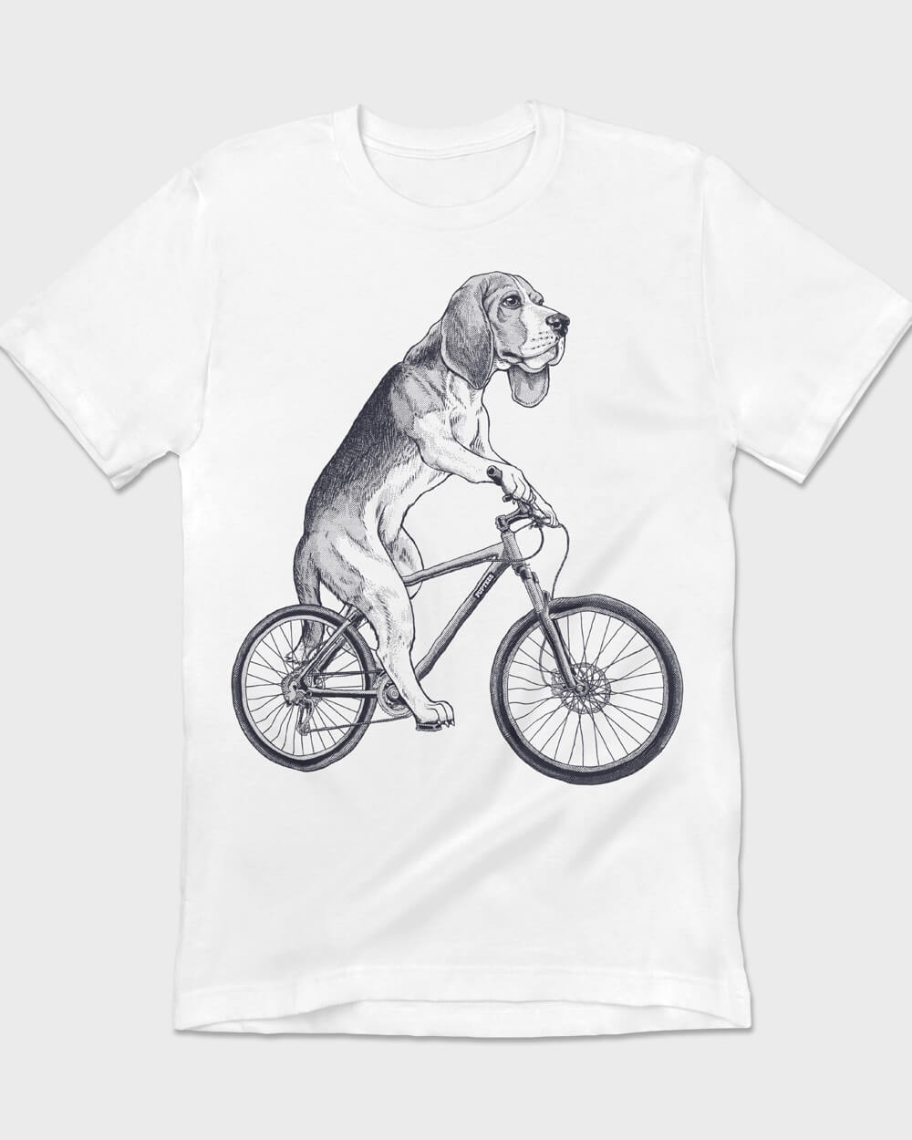 Beagle dog on White shirt, authentic vintage retro style