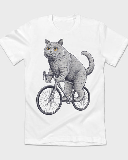 Retro British Shorthair Cat on a Bike Puptees T-shirt