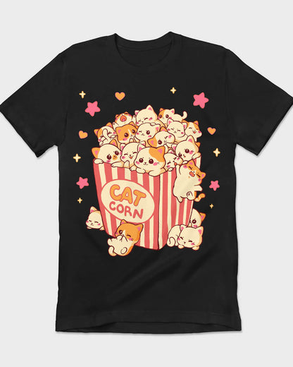 Cute printed t-shirt with anime style kitties