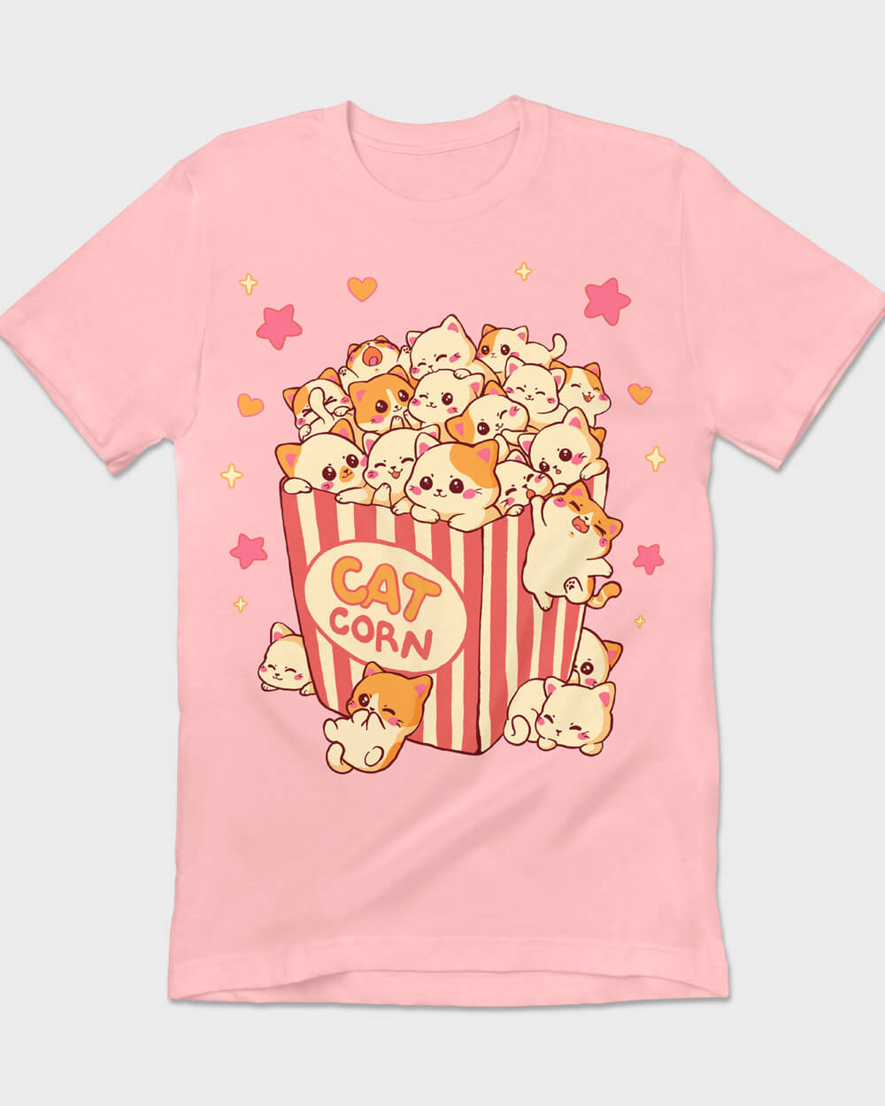 Cute Cat Corn Pink T-shirt