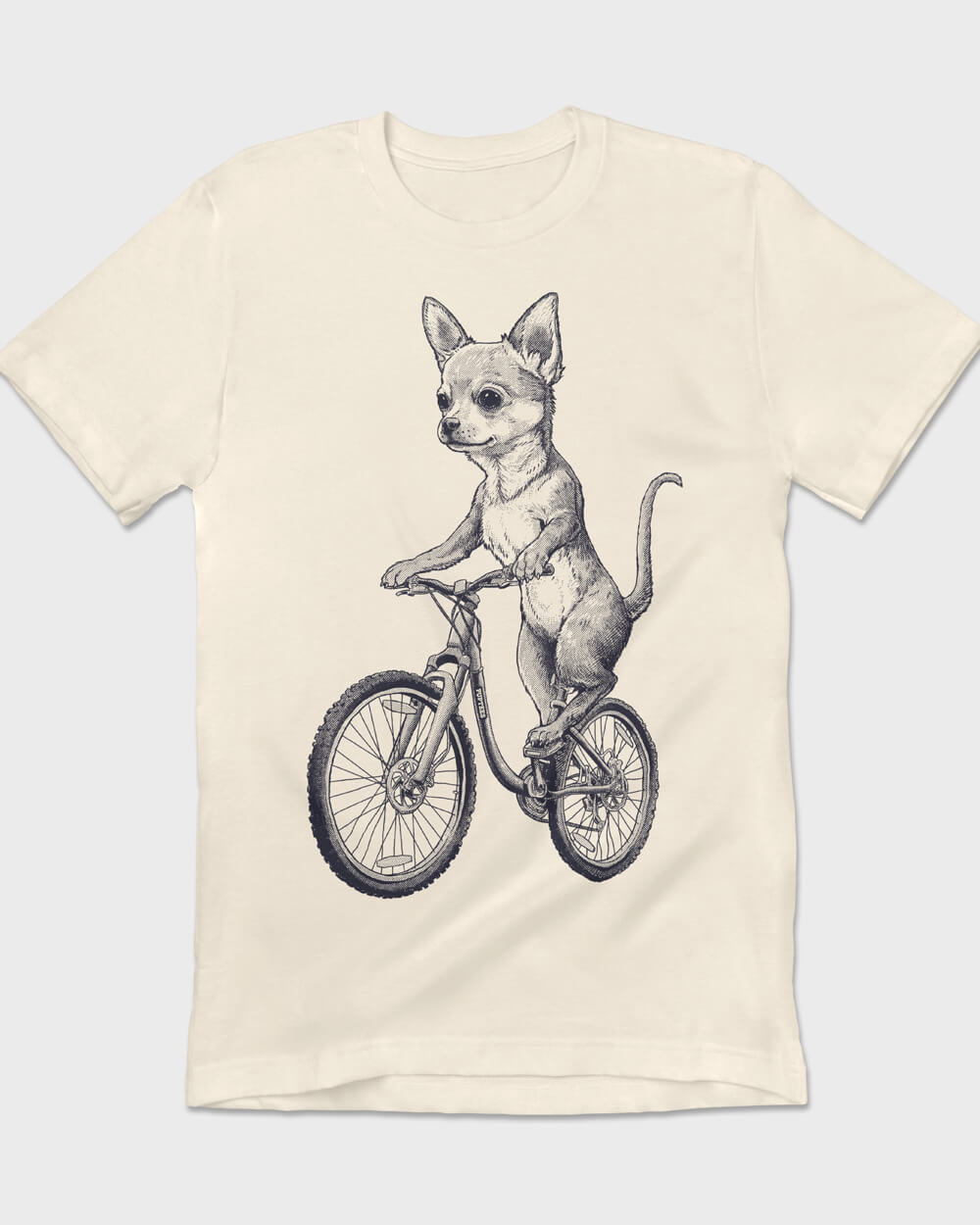 Vintage Chihuahua riding a bicycle T-shirt