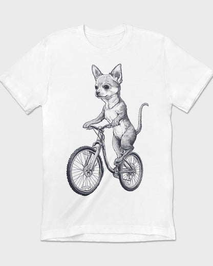 Retro Chihuahua dog on a Bike Puptees T-shirt