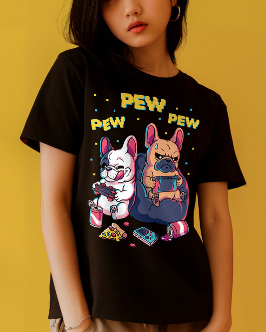 Cute Frenchie T-shirt for women, men, unisex, youth, and kids who love games