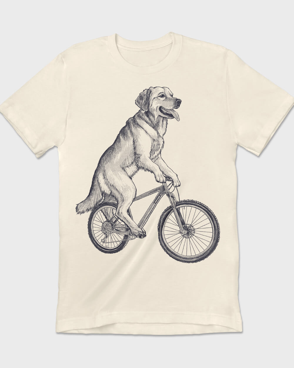 Vintage Golden Retriever riding a bicycle T-shirt