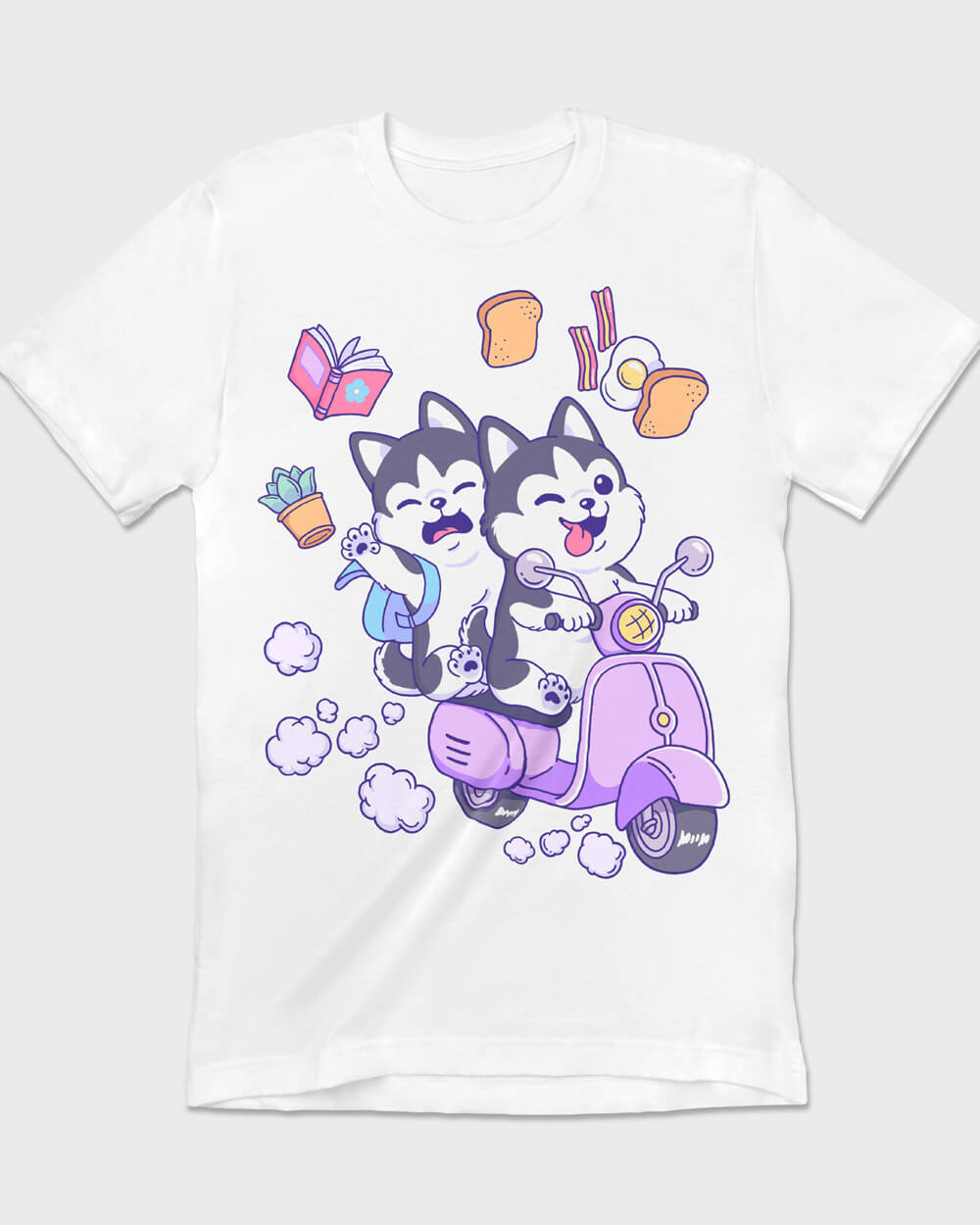 Chibi Anime Siberian Husky Tee for teenagers and kids