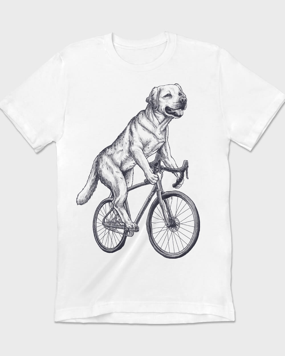 Vintage Labrador riding a bicycle T-shirt