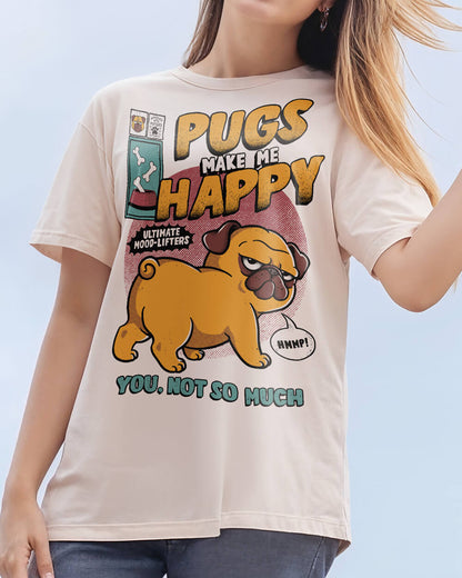 Comfy pug-themed t-shirt with funny humorous slogan for dog lovers